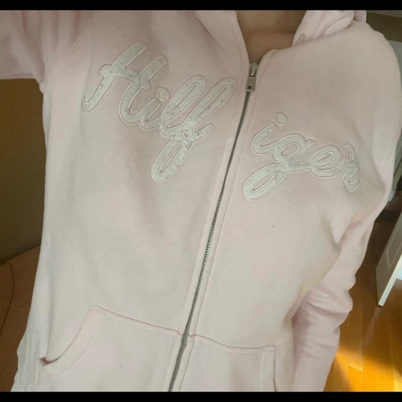Tommy hilfigir light pink zip up hoodie - Picture 3 of 3